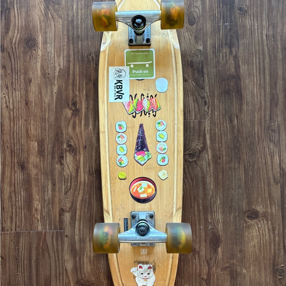 Kids Skateboard with Stickers - Brown